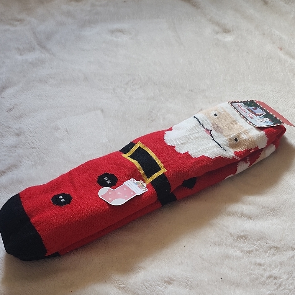 FESTIVE FUN Santa Socks, Thick, Unisex, One Size Fits All, NWT
